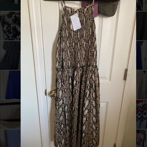 Oddy Spaghetti strap snakeskin smock dress
